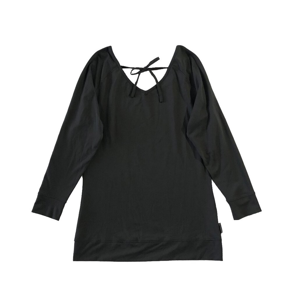 Merrell Top Womens M Dark Grey/Black Opti-wick Mara Dolman Long Sleeve Tie Back
